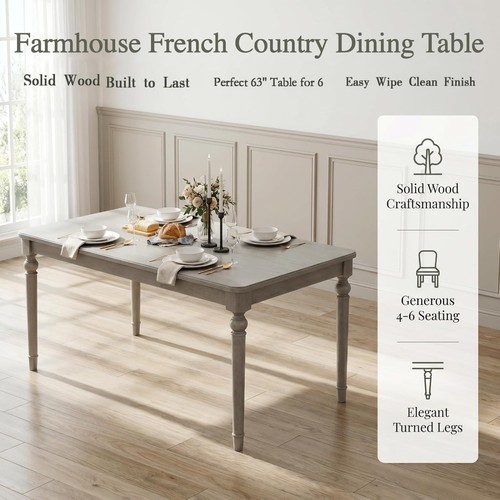 Rectangular solid wood oak - 63"rectangular,